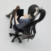 New Model Blue Beautiful Girl Secretary Figure Model PVC Bookshelf Computer Case Decoration Model