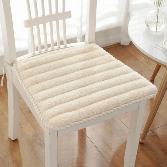 Seat Cushion Trapezoidal Shape Adjustable Straps Plush Material Chair Pad Dining Office Car Seat Cover Home Accessory