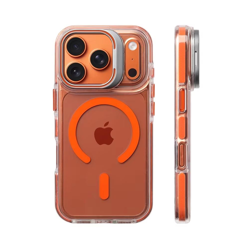 Luxury Magnetic Shockproof Clear Bumper Case for 17 Pro Max 16 15 14 13 12 Plus Air For Magsafe Lens Protect Stand Cover