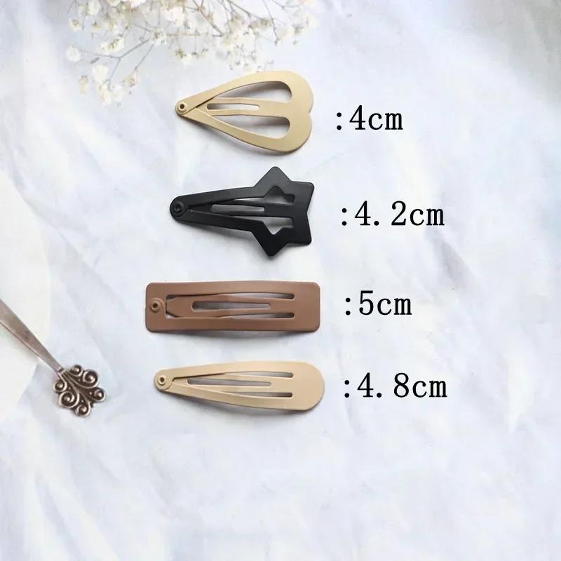 8PC Khaki Simple BB Hair Side Clips for Women Girls School Hairpin Accessory Headwear Ornament