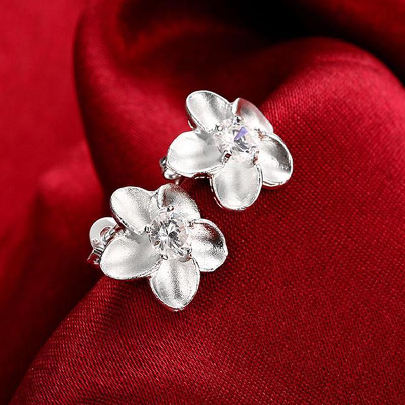 Серьги из серебра 925 пробы с цветком розы для женщин, свадебные украшения, подарки