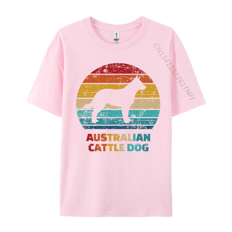 Australian Cattledog Tshirt Dog Silhouette Printed Tshirt American Style Premium Cotton TeeShirt Men Tshirts
