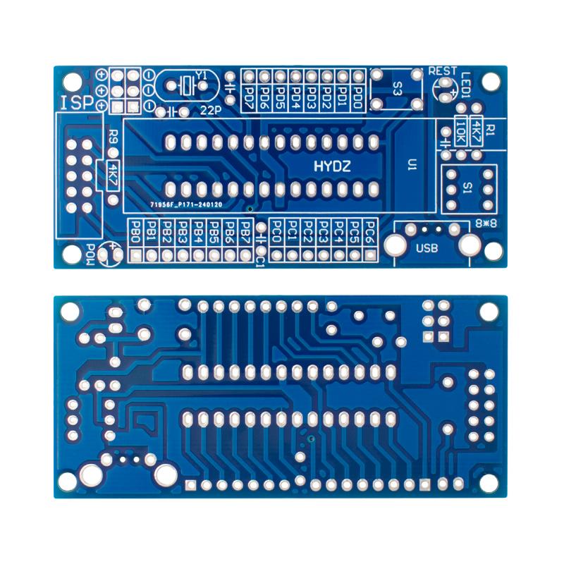Набор для сборки минимальной системной платы AVR ATmega8/48/88, плата для разработки DIY с ZIF-сокетом и компонентами