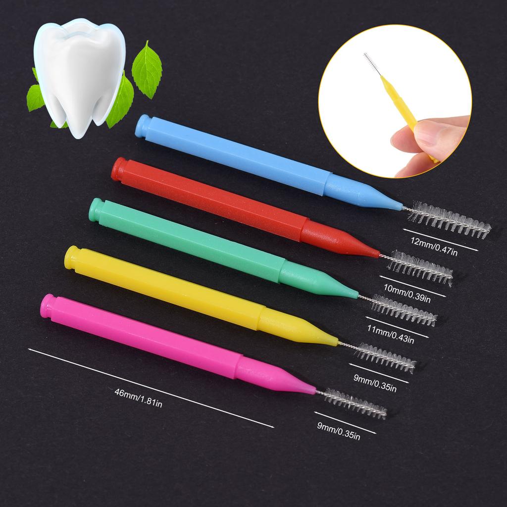 100 Pieces Interdental Brushes Dental Floss Toothpick Orthodontic Braces Brush Tooth Cleaning Tool Oral Care