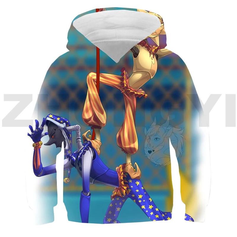 3D-печатная игра Fnaf Sundrop Moondrop аниме-толстовка с капюшоном для детей, уличная одежда для малышей, с длинным рукавом, свободные свитера для мальчиков, одежда