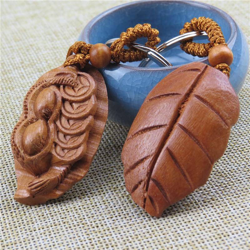 Брелок-подвеска в виде тыквы Pixiu из красного дерева с 3D-резьбой