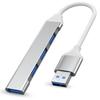 USB-концентратор USB-портов Ультратонкий концентратор-донгл Расширитель для флешек 5 Гбит/с Данные Алюминиевый 3.0 Хаб, 4-в-1 Разветвитель, Ноутбуков, Накопителей, Жестких дисков, Консолей, Принтеров,