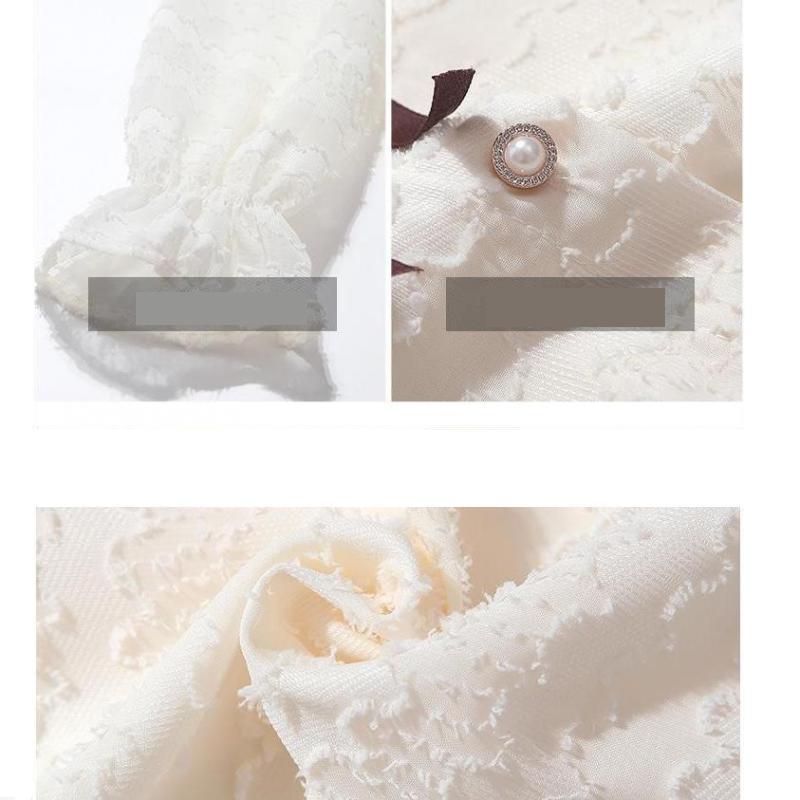 Летние женские кружевные повседневные рубашки с французским кукольным воротником, модная лоскутная блузка снизу