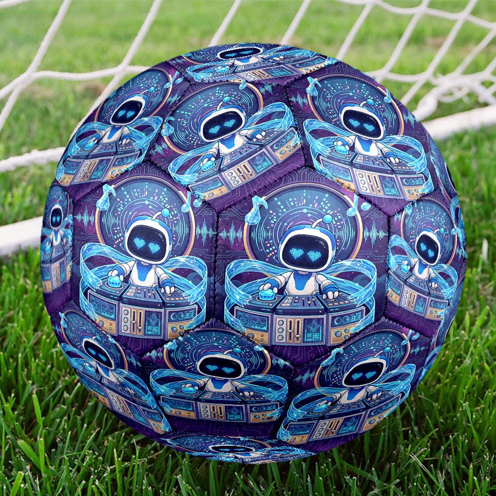 Cosmic Bot Crew Print Size 5 Soccer Ball, Standard Match Football for Sports Game and Team Practice, Ideal Gift for Soccer Fans
