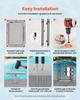 Pool Fence Gate, 1.2 x 0.75 m Inground Swimming Pool Fences Gate, Outdoor Security Fencing Door Kit with Metal Latch and Stopper, 352 gsm Teslin PVC