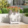 VidaXL Planter with Shelf White 54x54x81 Cm Solid Pine Wood 823774
