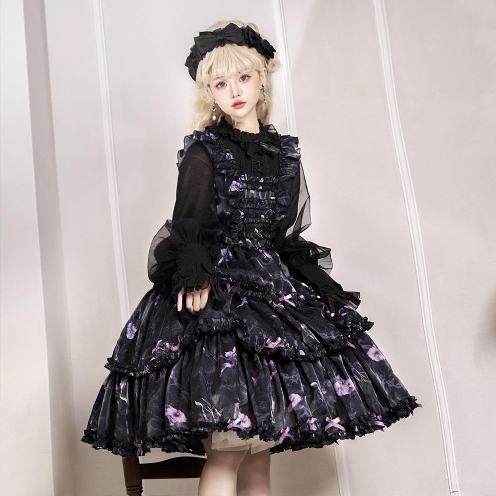 Платье Firefly Flower OP Light Lolita Daily Lolita Vintage Dress - комплект из двух предметов для девочек Soft Girl Fake