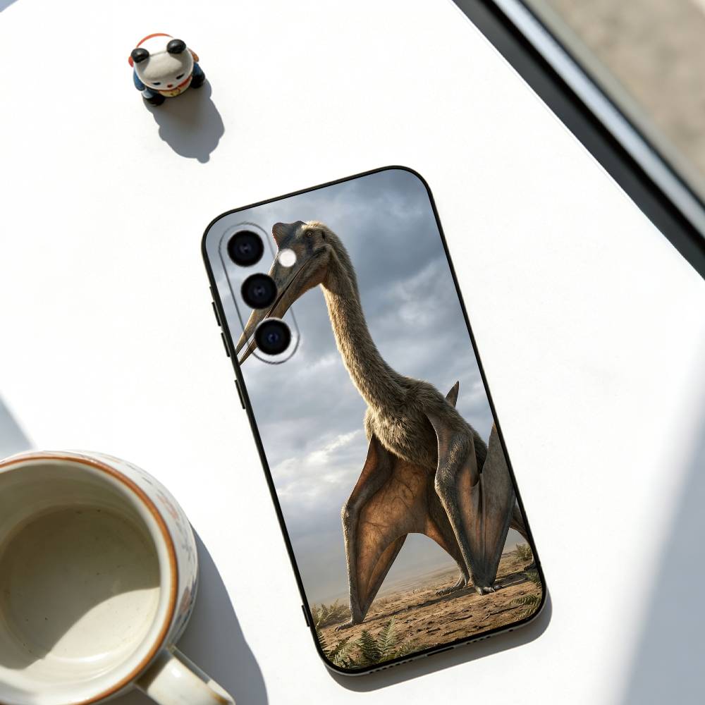 Dinosaur Phone Case Black Silicone Soft For Samsung Galaxy A73,A72,A71,A70,A53,A52,A51