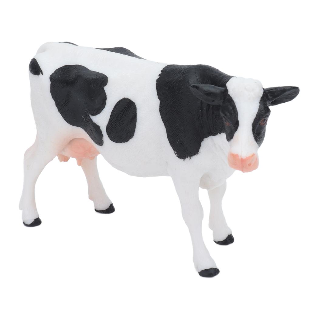 Simmental Cattle Figurine Plastic Realistic Cow Black White for Home Desk Decoration Party Gift