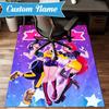 Custom Name Fantasy Night Trio K-Pop Rug for Living Room, Game Rooms, Office, Bedroom, Floor Mat Playful Design, fan gifts Christmas decor