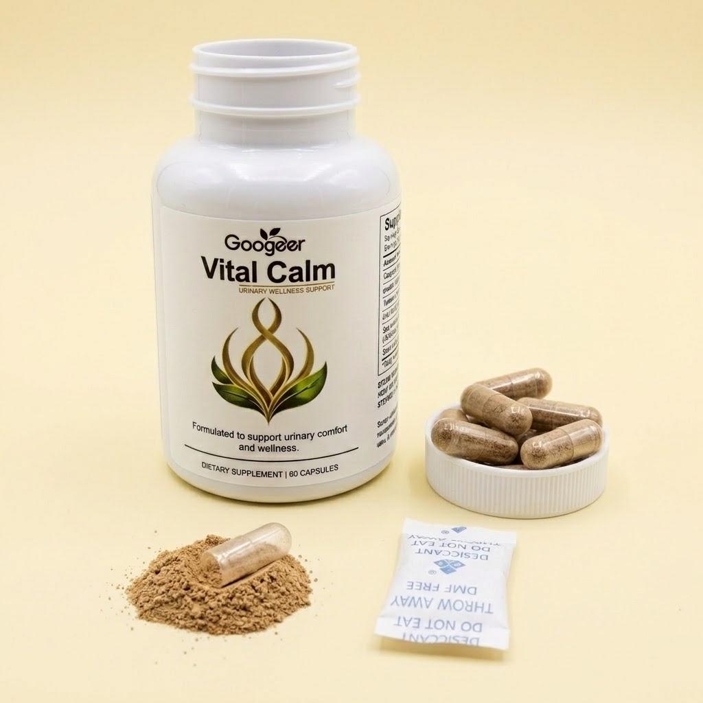 Vital Calm – Добавка для контроля мочевого пузыря и здоровья мочевыводящих путей – Травяная формула с клюквой и тыквенными семечками для комфорта и благополучия, 60 шт.