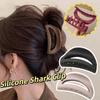 Safe Silicone Shark Clip Korean Style Solid Color Shark Clip Semilune Shaped Hair Claw  Girls