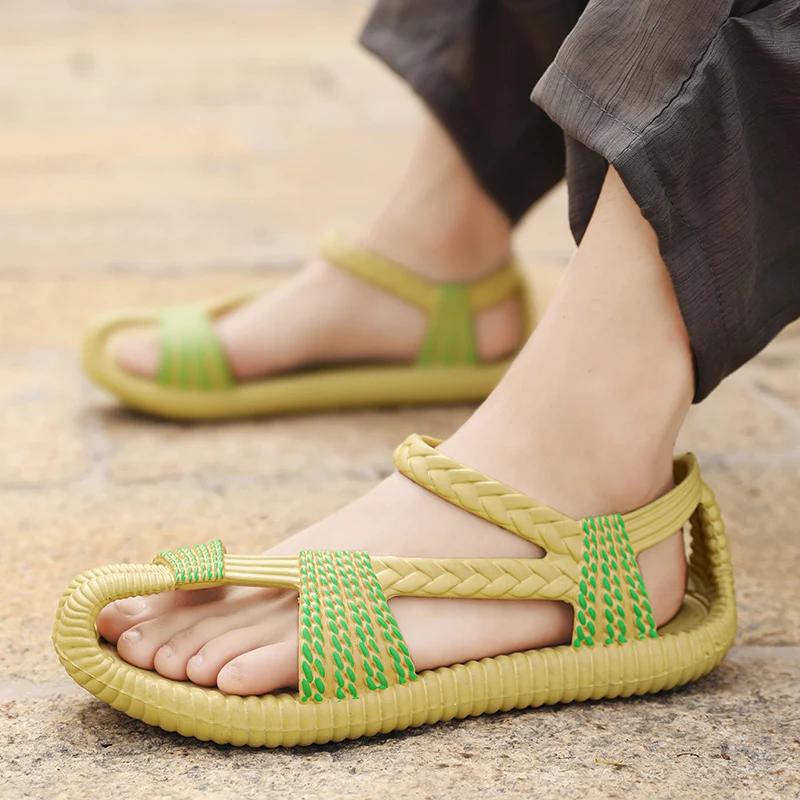 New Retro Roman Sandals Men's Sports Sandals Summer Outdoor Couple Beach Shoes Soft and Comfortable Versatile Slippers 36-47