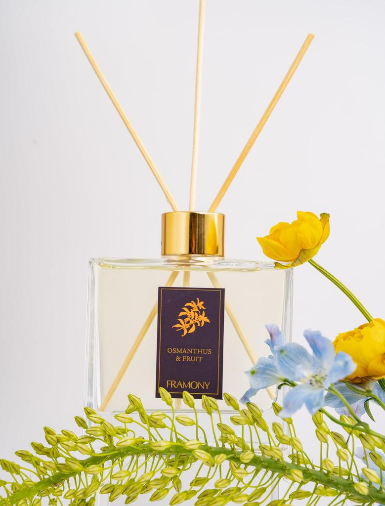 FRAMONY Reed Osmanthus and Autumn 200ml Room Air Gift Ethanol-Free Diffuser, Fruit, Scent, (KINMOKUSEI), Fragrance, Freshener,