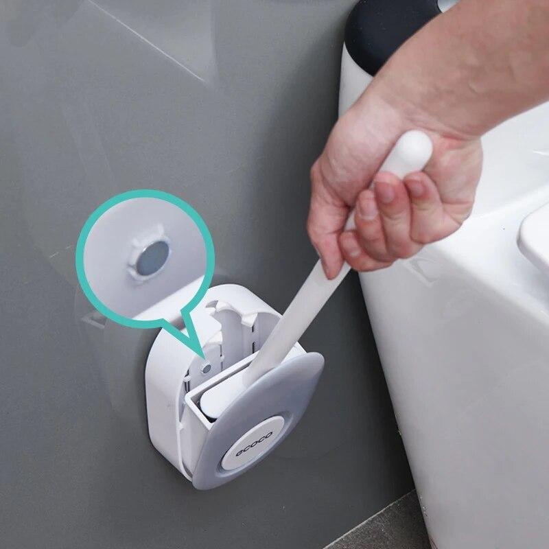 Настенная щетка для унитаза с держателем, без мертвого угла, набор силиконовых щеток для унитаза, щетка для чистки, аксессуары для ванной комнаты