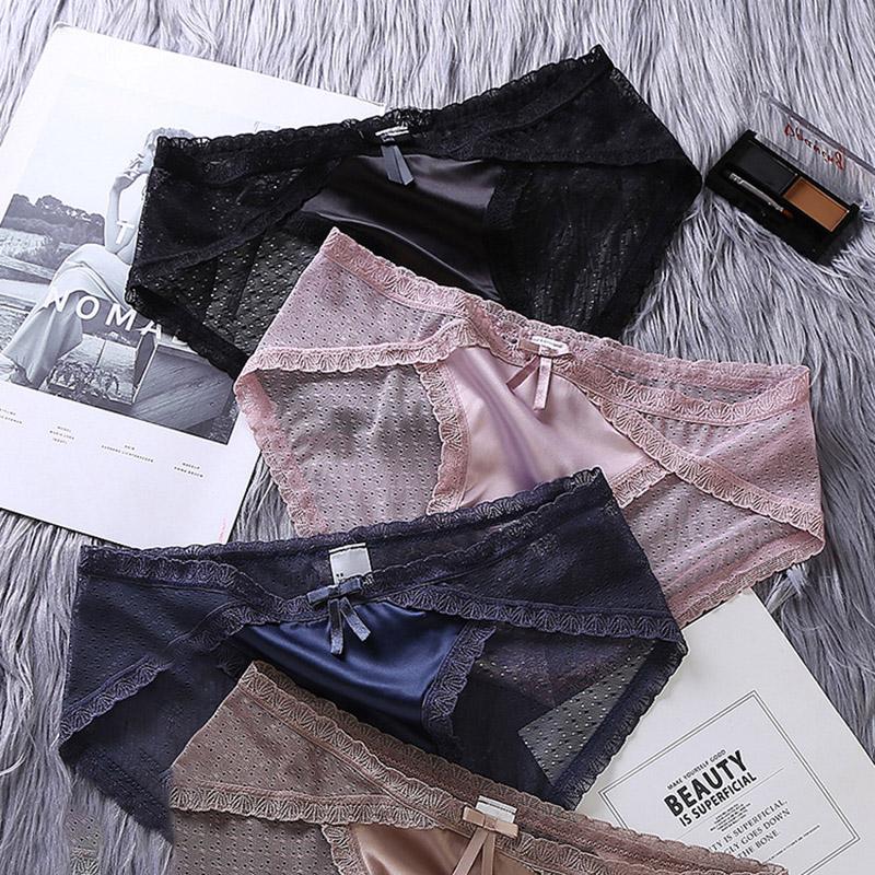 Panties Perspective Fancy Lace Panties For Women Traceless Crotch Of Cotton Briefs Lady Panty Underwear Low-rise Briefs
