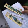 1 Piece Retro Classic European Book Mark Vintage Oil Painting Series Metal Hollow Student Bookmark Creative Design Teacher Gift