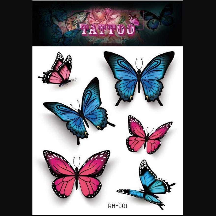 Новая водонепроницаемая 3d татуировка бабочки с макияжем, милые татуировки, модные татуировки, наклейки