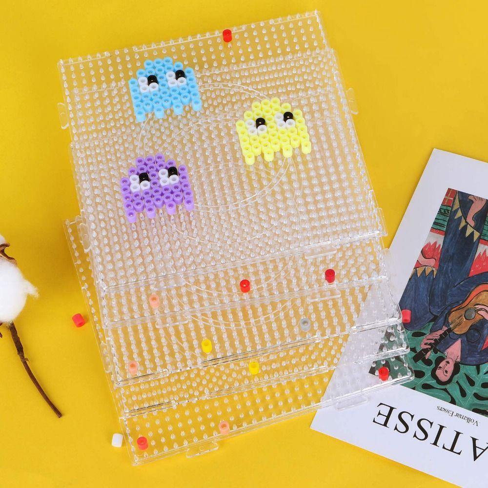 4Pcs Square Melting Beads Pegboards DIY DIY Material Template Home Decoration