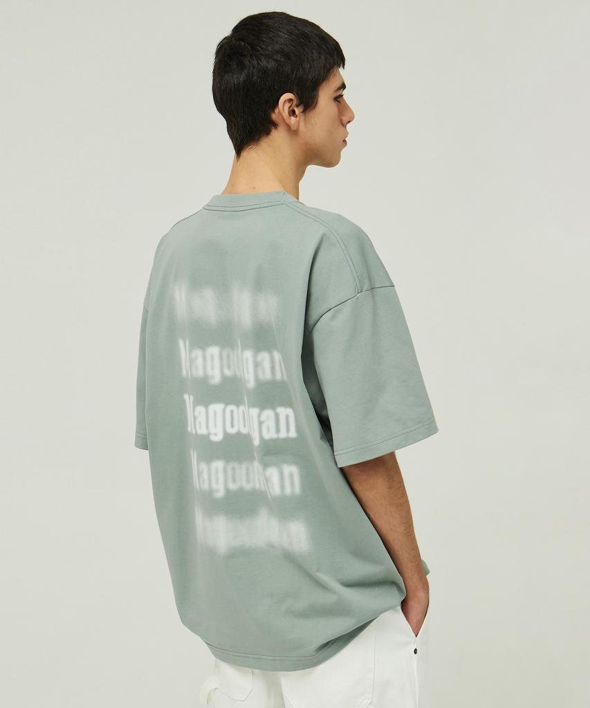 MAGOODGAN Swagver 3547 Футболка оверсайз хаки с коротким рукавом и принтом на спине