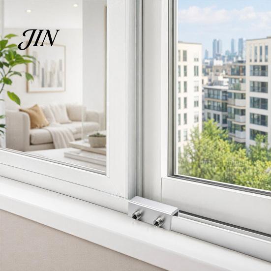 Air Conditioner Security Bracket 1 Set Window AC with Sliding Locks, Support Bracket, Temporary Lock Heavy Duty Metal Locks for Windows Up And Down No