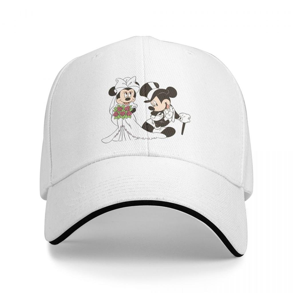 Unisex Mickey And Minnie Wedding Kiss Hearts Trucker Hat Retro Versatile Baseball Cap Fit All Size