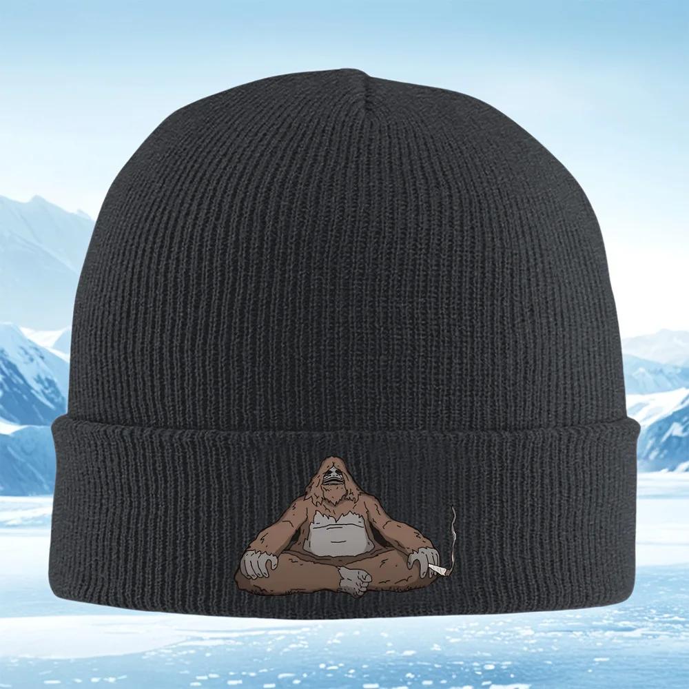 New Bigfoot relaxed smoking joint cartoon Men Women Unisex Knitted Hat Beanie Pullover Cap Winter Thermal Warm Christmas Outdoor