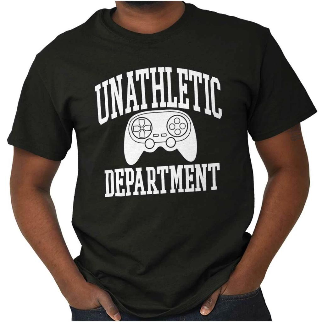 Funny Video Gamer Joke Unathletic Department Womens or Mens Crewneck T Shirt Tee