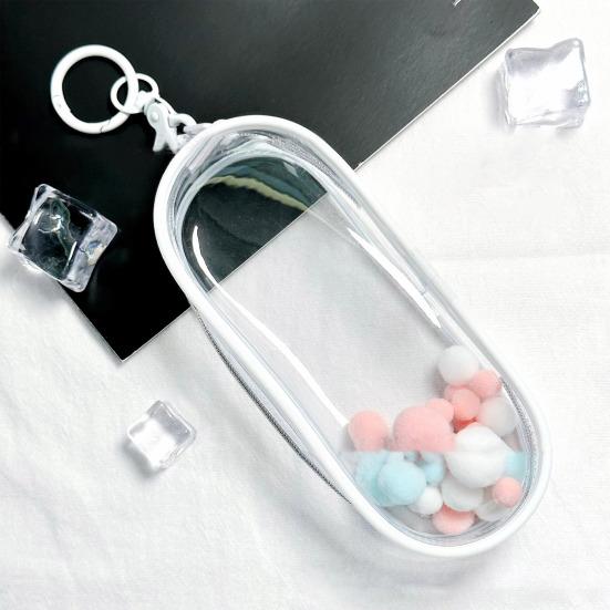 Clear Figure Display Bag with Metal Buckle Waterproof PVC Zipper Dustproof Portable OB11 BJD Doll Carrying Case Hanging Storage Bag
