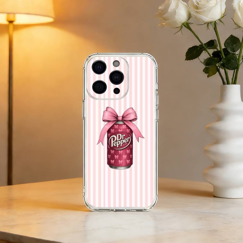 Бренд вишневого напитка D-Dr P-Pepper Чехол для телефона для iPhone 17 16 15 14 13 12 11 Mini Pro Max Plus Прозрачная крышка