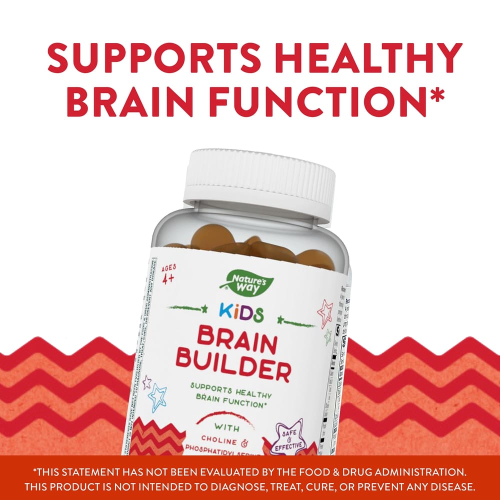 Nature's Way Children's Brain Builder 4 Years+ Lemonade Flavored Gummies, 60 Count
