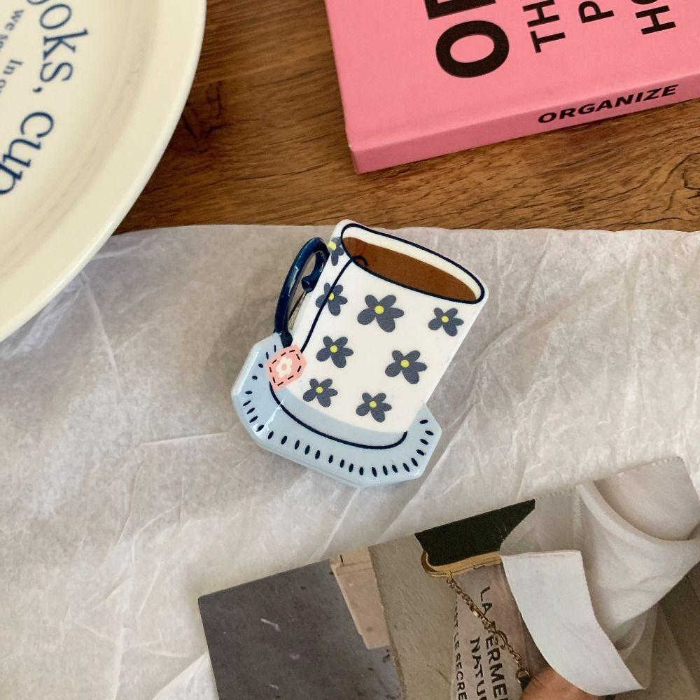 Cute Coffee Cup Hair Clip Flower Small Hair Claw Creative Acetate Hair Claw  Girl