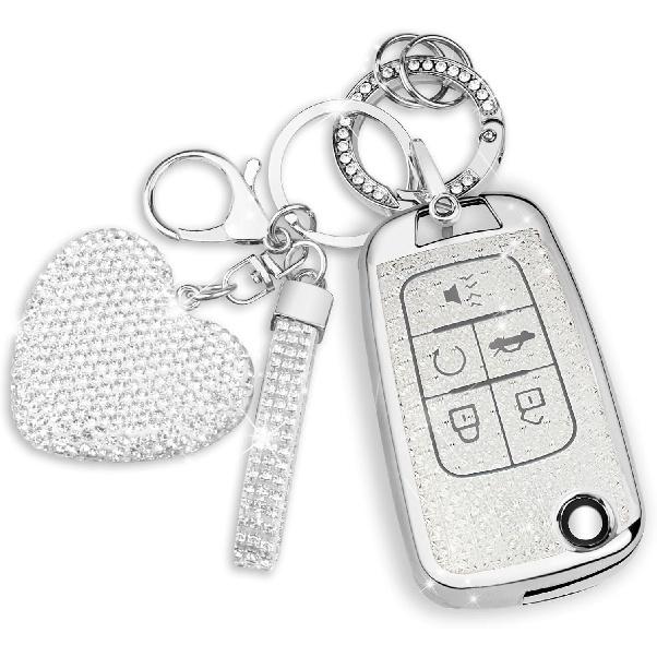 QBUC Чехол для брелока Chevy с брелоком-алмазом, для Chevrolet Equinox Malibu Camaro Cruze Impala GMC, для Buick LaCrosse Regal Allure Ключ