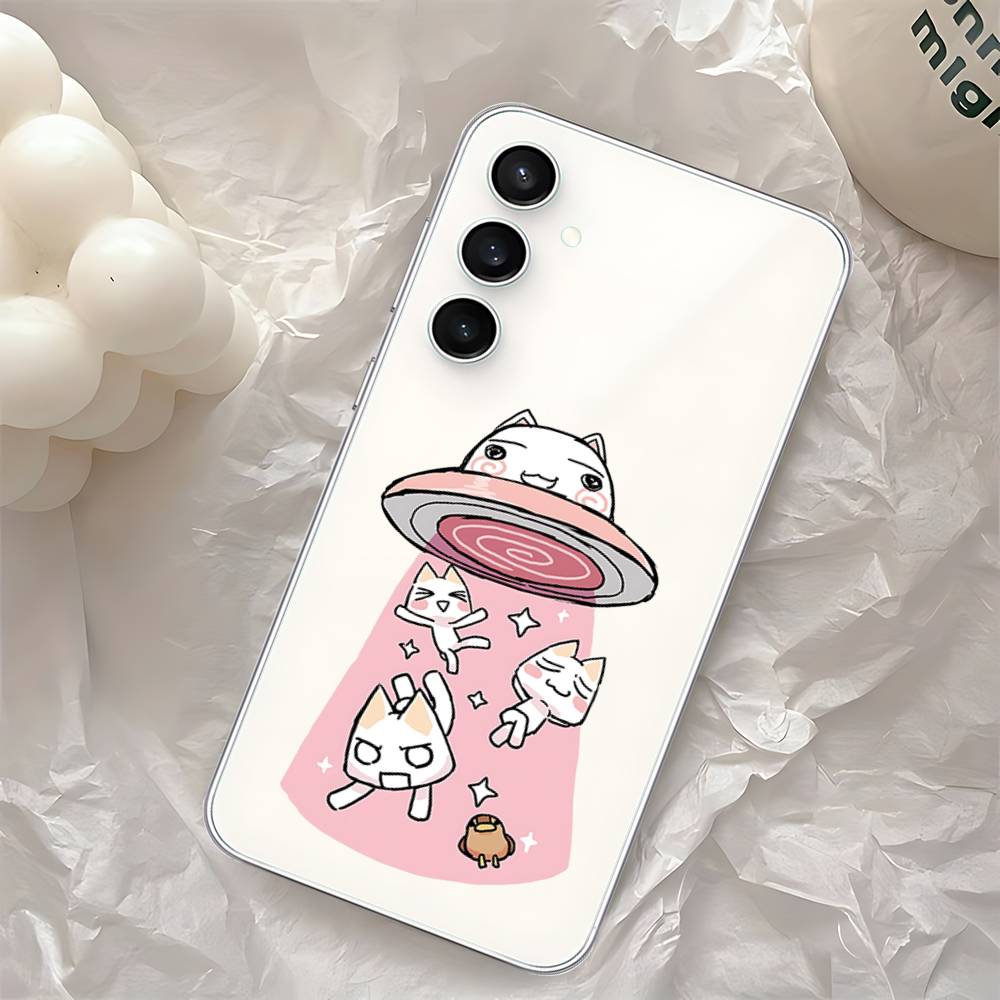 INS Милый Чехол-Кот T-Toro Inoue-S для Samsung Galaxy S25 S24 S23 S22 S21 FE Ultra Plus A32 A53 A13 A31 Мягкий Чехол