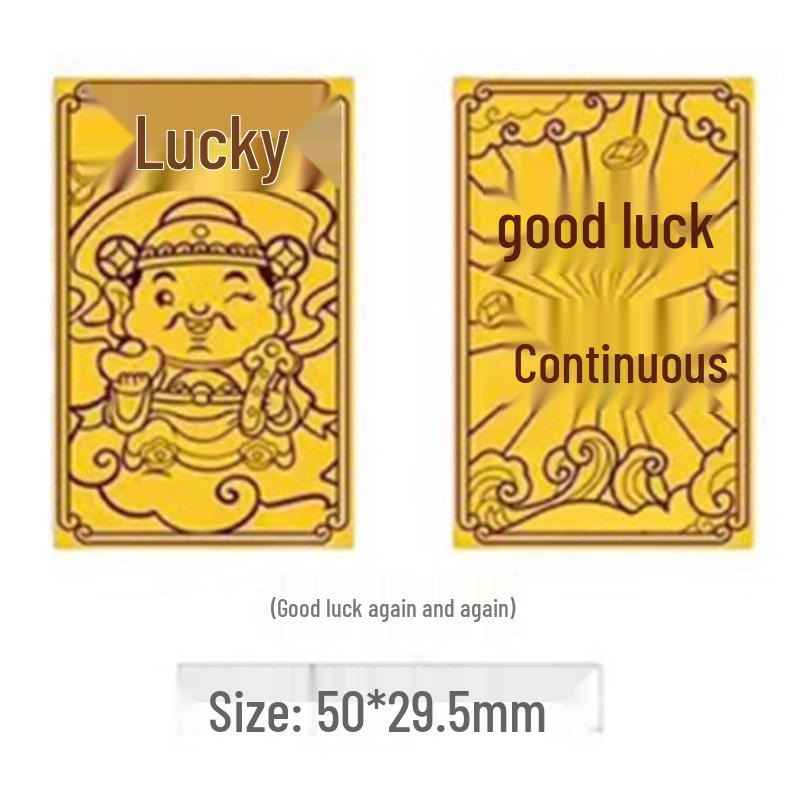 Gold-Plated Wealth & Prosperity Phone Sticker Set - Princess New Year & God of Wealth Designs