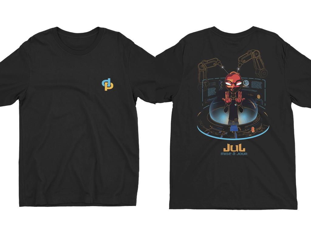 French Rap Jul T Shirt Street Hip Hop Overszied Graphic Y2k Tee MISE A JOUR Tee Julien Mari Harajuku High Street Casual T-shirt