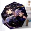 1pc Starry Night Mermaid Automatic Opening Folding Umbrella with Constellation Print, 8 Bone Iron Frame, Outdoor for Fans, Travelers, Daily Use,