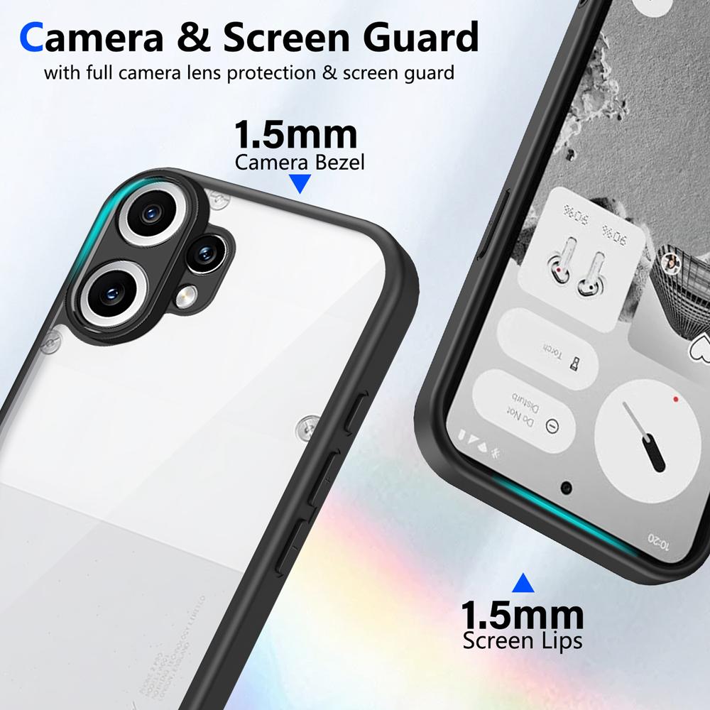 KEYSION Прозрачный чехол для Nothing CMF Phone 2 Pro 1 Мягкий силиконовый+ПК Прозрачный Противоударный Чехол-накладка на заднюю панель телефона для CMF Phone 1 2 Pro