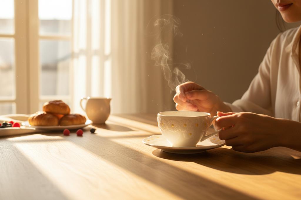 Cup With Saucer 250 Ml For Coffee Or Tea, White Ceramic, Daisy Line