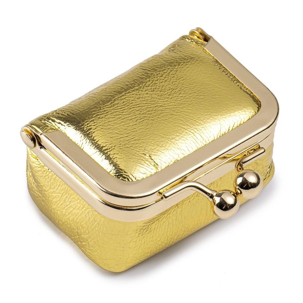 Exquisite Leather Jewelry Storage Box Pure Color Luxury Earring Necklace Wallet Clasp Closure Small Size Mini Coin Purse Daily