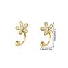 Women's Flower Stud Earrings Charm Elegant Rhinestone Floral Stud Earrings for Bridal Wedding Jewelry