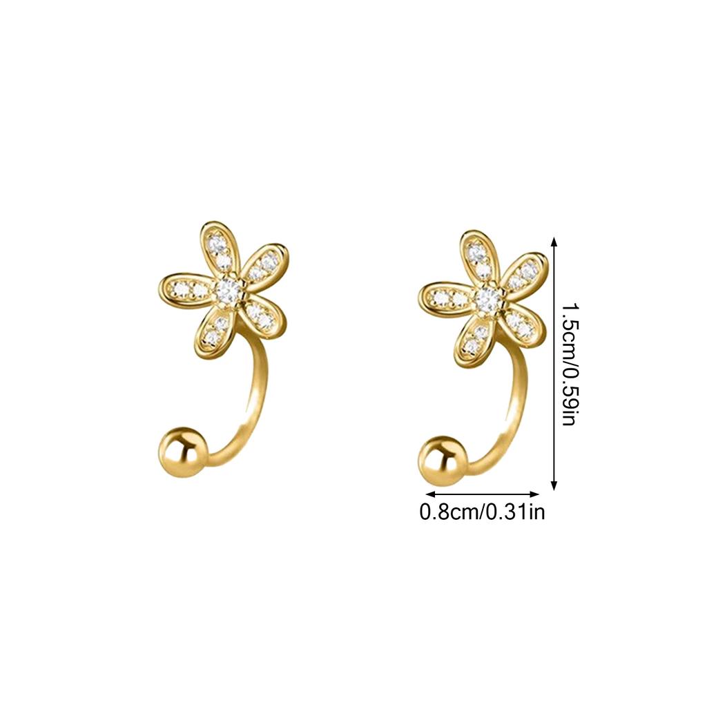 Women's Flower Stud Earrings Charm Elegant Rhinestone Floral Stud Earrings for Bridal Wedding Jewelry
