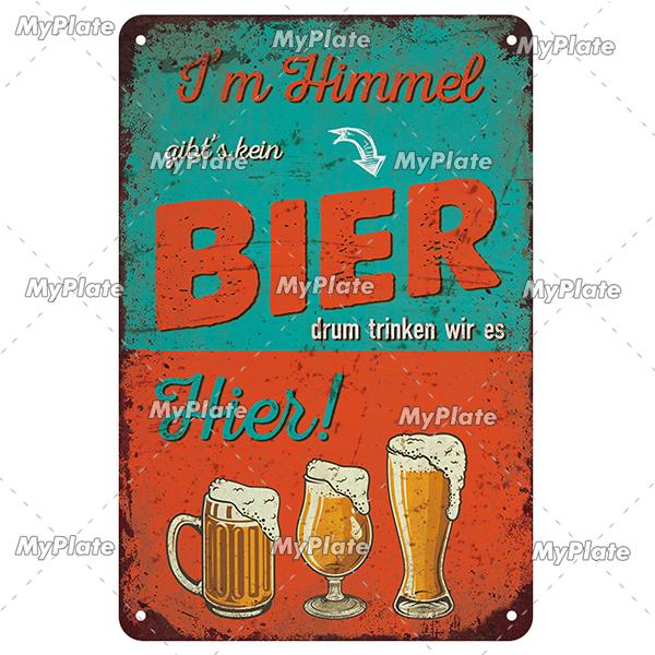Ретро Напиток Bier Пиво Металлическая Вывеска Винтажная Табличка Оловянная Вывеска Пластина Настенный Декор Для Бара Клуба Человек Пещера Бар Тарелка Питьевой Плакат На Заказ