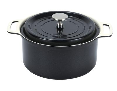 Pearl Metal 18см Черная кастрюля с ручками для безводной готовки, подходит для индукционных плит HB-5724 с керамическим покрытием для готовки,