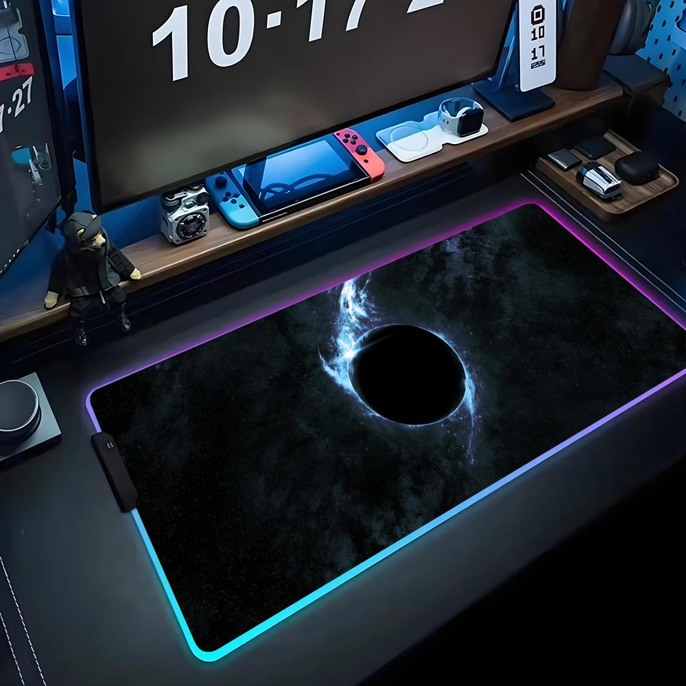 Коврик для мыши с солнечным затмением RGB Игровой коврик для мыши Большой светодиодный коврик Настольный коврик для ПК Светящийся коврик для мыши Большие коврики для клавиатуры Настольный ковер С